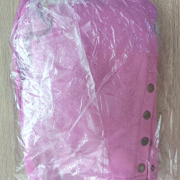 Salty Wave Purple Never Take Off Button Front Tunic Hoodie with Pockets- M - Picture 11 of 14